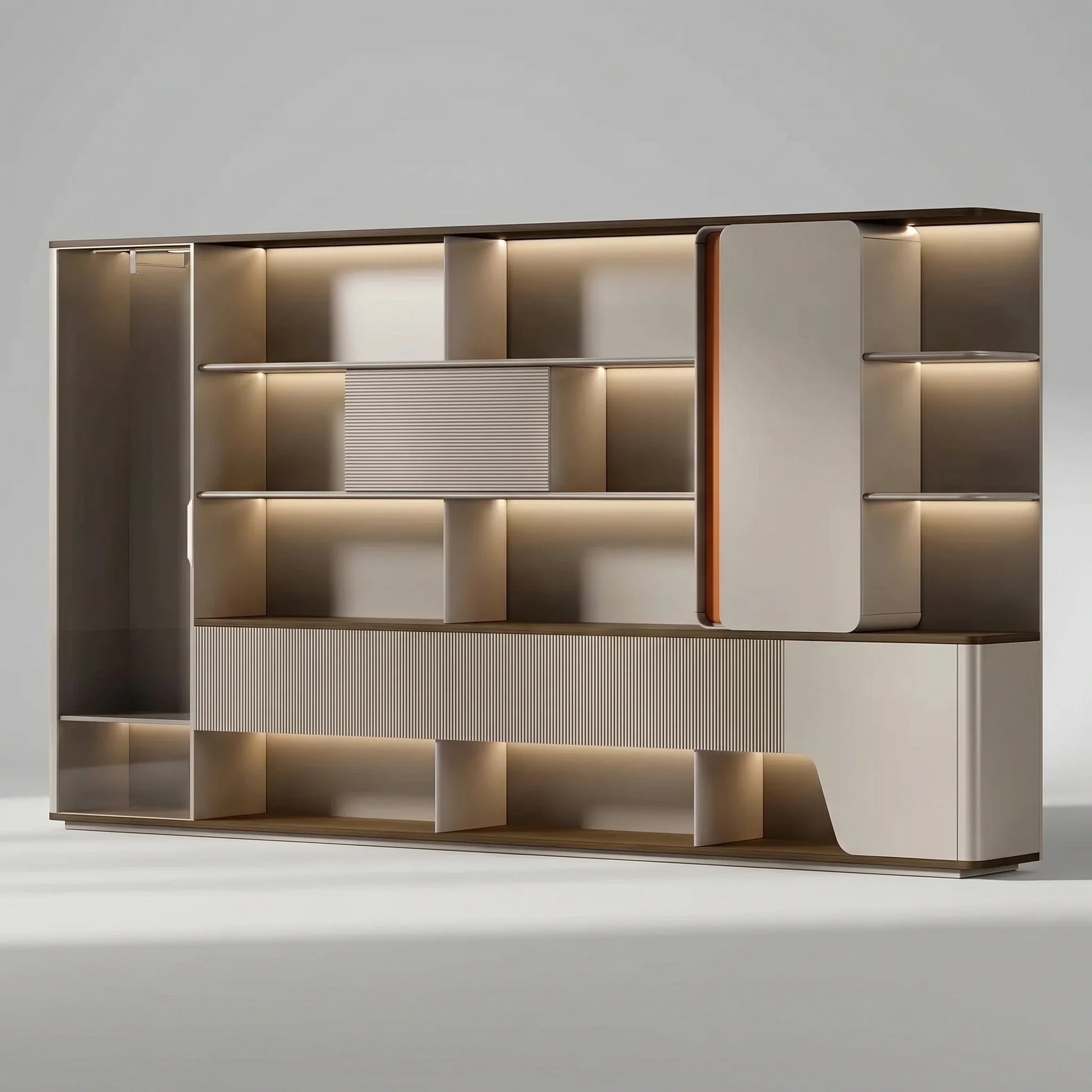 Harbord · Modern Office Shelves w/ Lighting, Storage