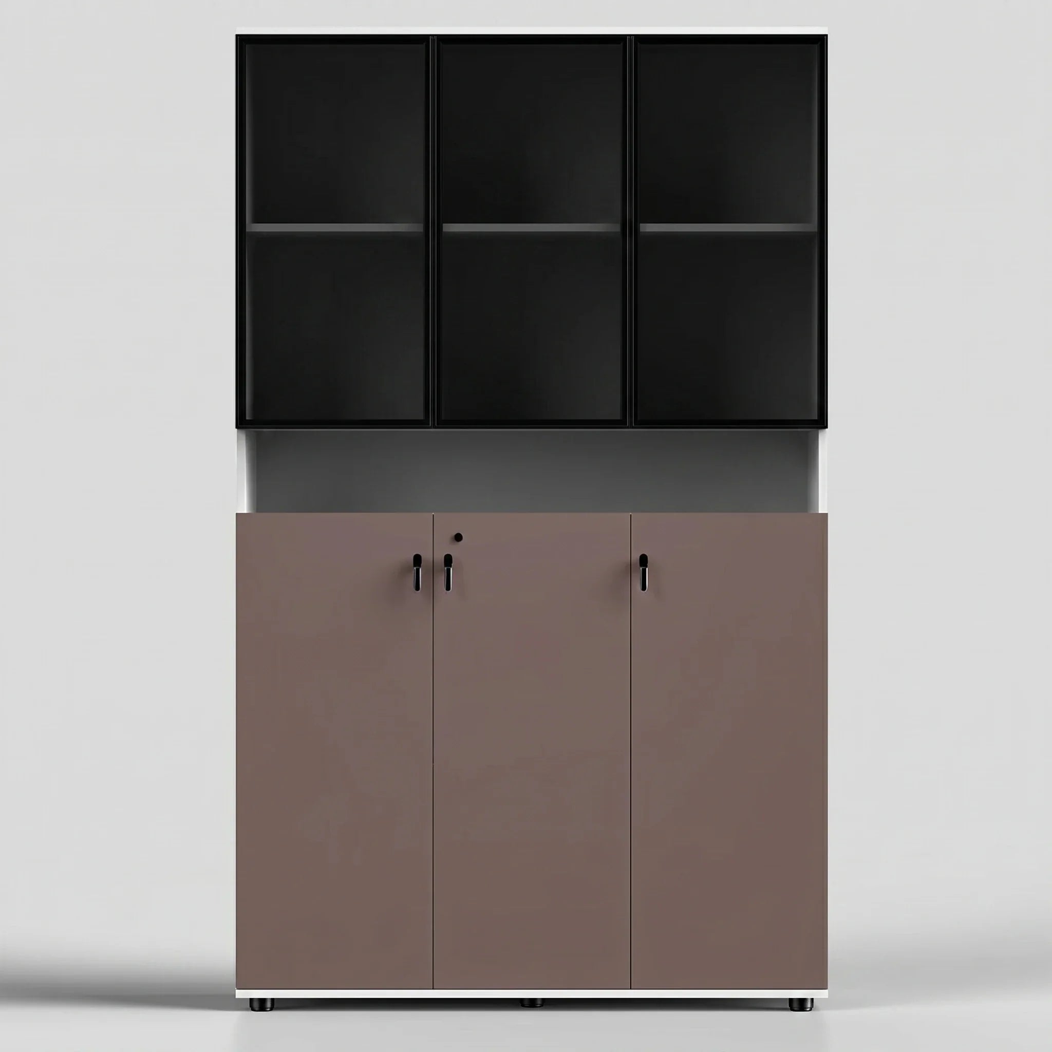 Tosca · Office Cabinet w/ Glass Panel Display Shelves