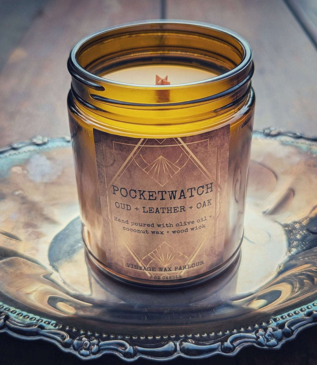 Vintage Wooden Wick Candle – Art Deco 1920s Inspired Scented Candle Gift