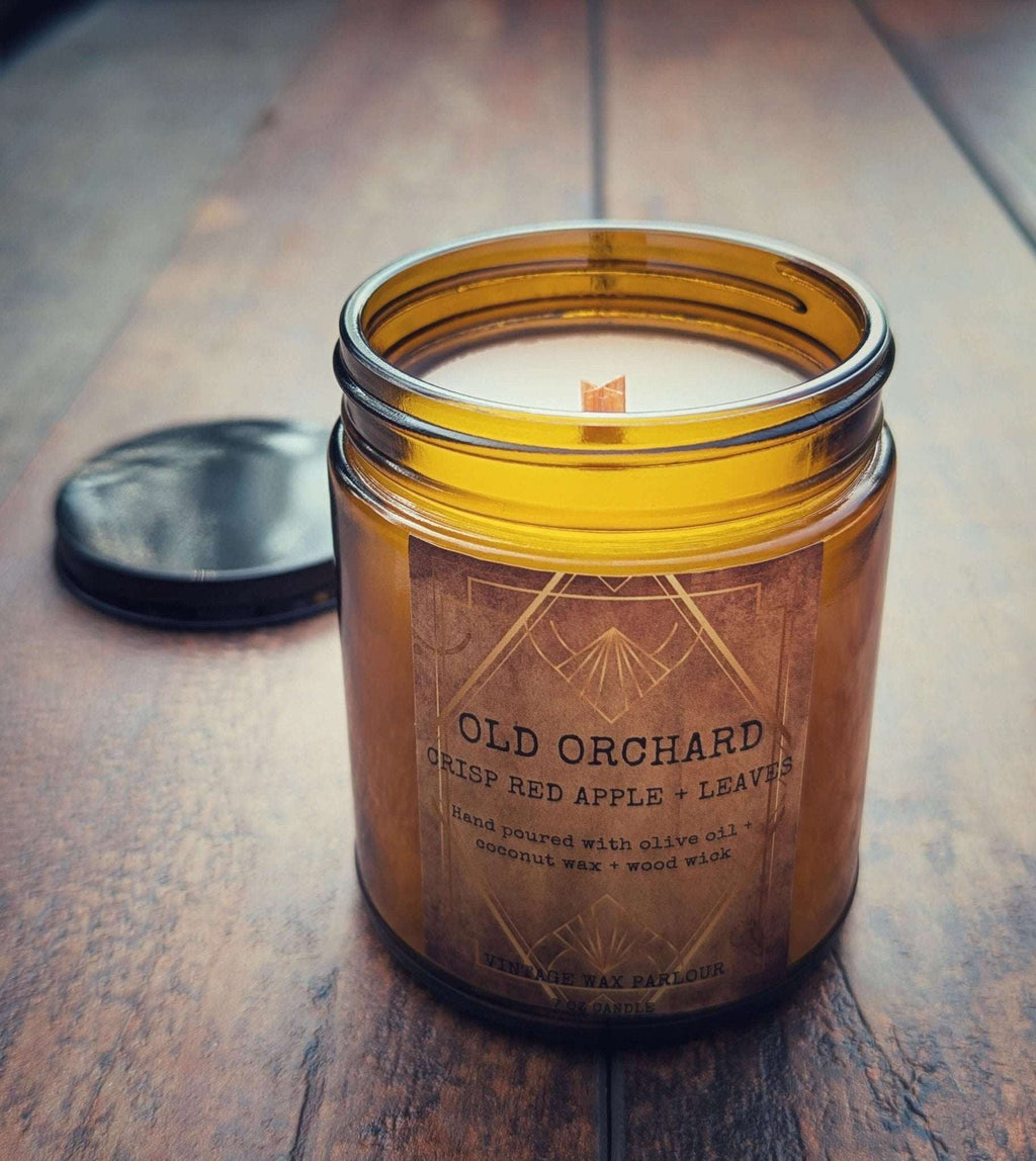 Vintage Wooden Wick Candle – Art Deco 1920s Inspired Scented Candle Gift